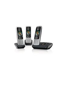 Gigaset , Schnurloses DECT-Telefon »C430A Trio Schwarz Silberfarben«, (Mobilteile: 3) , silberfarben , Anruferanzeige mittel Rufnummer oder Name
