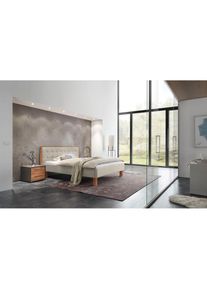Hasena Polsterbett »Noah«, Fußfarbe Kernbuche, Komforthöhe, Fußhöhe 20 cm beige Pepe Beige