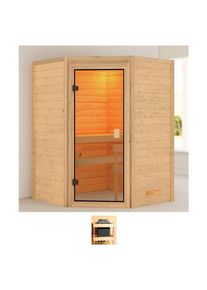 Karibu Sauna »Agneta«, (Set), ohne Ofen beige naturbelassen