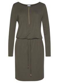 Lascana Shirtkleid, mit Reissverschluss-Detail Gruen, Gr&ouml;&szlig;e 34