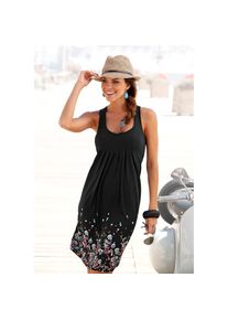 Beach Time Beachtime , Strandkleid, mit Blumenprint , schwarz , N-Gr , &Auml;rmelloses Sommerkleid mit Druck