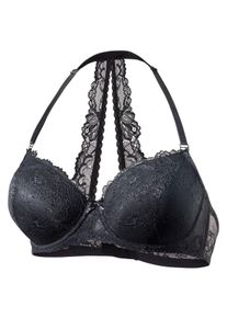 Lascana Neckholder-Bh, Dessous mit Softem Neckholder Und Spitzenrücken, Sexy Dessous Schwarz, Größe 90