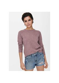 Only , Rundhalspullover »ONLLESLY KINGS«, in melierter Optik , rosa , Schlichter Pulli in melierter Optik von Only