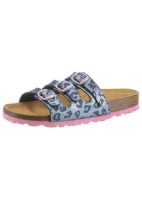 Lico Pantolette »Bioline Kids«, mit dämpfungsaktiver Laufsohle bunt 29 metallicblau-rosa Hausschuh mit Leo-Muster im Metallic Look