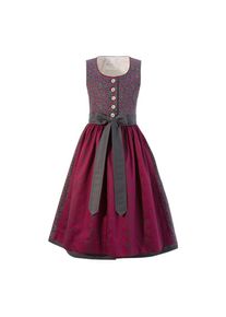 H. Moser Dirndl, (2 tlg.), Teenie mit Rankenmuster grau 146 N-Gr grau-beere Moderne Farbkombination