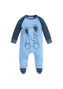 Klitzeklein Schlafoverall, aus Bio-Baumwolle blau 50/56 N-Gr blau-geringelt Schlafanzug von Klitzeklein für Babys