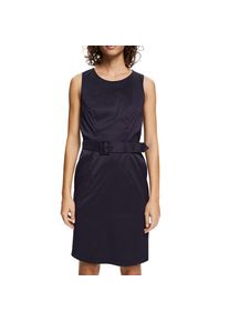 Esprit Collection Etuikleid, (mit Gürtel), mit verstellbarem Gürtel in der Taillie blau 44 N-Gr Navy Kleid in Unifarben von Esprit Collection