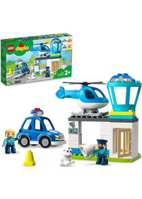 Lego® Konstruktionsspielsteine »Polizeistation mit Hubschrauber (10959), Lego® DUPLO«, (40 St.), mit Sirene und Licht; Made in Europe