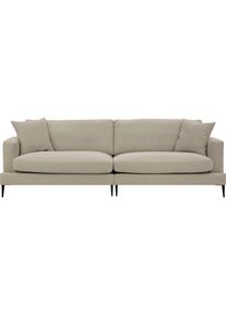 3-Sitzer »Cozy«, mit losen Kissen und Metallbeinen , beige , LEONIQUE , dunkelbeige