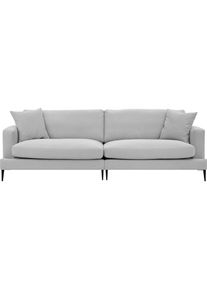 3-Sitzer »Cozy«, mit losen Kissen und Metallbeinen , grau , LEONIQUE , hellgrau