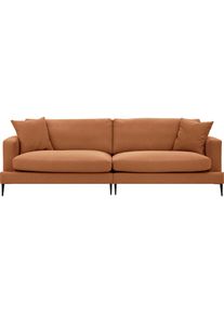 3-Sitzer »Cozy«, mit losen Kissen und Metallbeinen , orange , LEONIQUE , terra