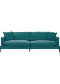 3-Sitzer »Cozy«, mit losen Kissen und Metallbeinen , blau , LEONIQUE , petrol