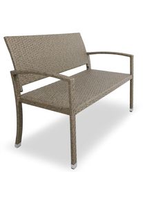 Casaria® Polyrattan Gartenbank Beige/Grau 122x55x90cm