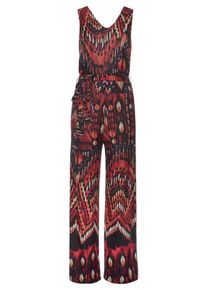 Buffalo Overall, mit Alloverprint Und Weitem Bein Rot, Größe 38