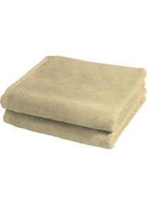 Duschtücher »2828«, (2 St.), hochwertig und unifarben , bunt , Fleuresse , beige-hellbraun