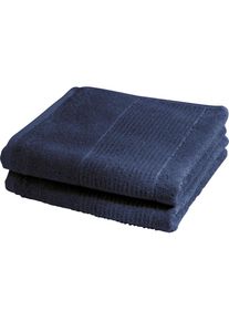 Duschtücher »2828«, (2 St.), hochwertig und unifarben , blau , Fleuresse , dunkelblau-marine