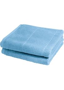 Handt&uuml;cher &raquo;2828&laquo;, (2 St.), hochwertig und unifarben , blau , Fleuresse , hellblau
