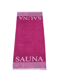 Saunatuch &raquo;Rom&laquo;, (1 St.), Sauna-Aufschrift , pink, grau-meliert, grau-weiss-gestreift , Schiesser , fuchsia-weiss
