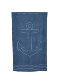 WEWO-Fashion Strandtuch &raquo;Anker&laquo;, (1 St.), Badetuch, Uni Farben, mit Motiv, reine Baumwolle , blau , Wewo fashion , jeansblau