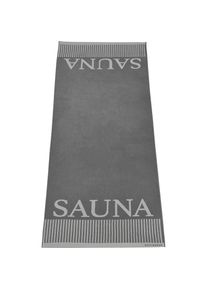 Saunatuch &raquo;Rom&laquo;, (1 St.), Sauna-Aufschrift , grau , Schiesser , anthrazit-weiss