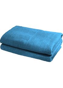 Duschtücher »2828«, (2 St.), hochwertig und unifarben , blau , Fleuresse