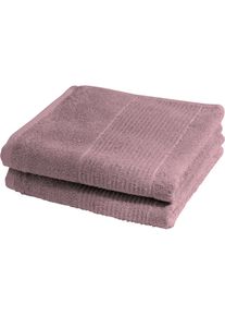 Duschtücher »2828«, (2 St.), hochwertig und unifarben , rosa , Fleuresse , rosé