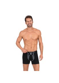 TRIGEMA Boxershorts, mit Hirsch schwarz M Melange: 47 % Baumwolle, 47 % Polyester, 6 % Elastan