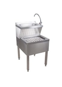 ich-zapfe Ausgussbecken, Waschbecken - Edelstahl, mit Mischarmatur und Siphon, für Hygiene & Effizienz