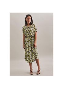 Seidensticker Sommerkleid »Schwarze Rose«, Kurzarm Rundhals Druck gelb 34 Normalgrößen Passform: Oversized fit