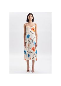 Seidensticker Sommerkleid »Schwarze Rose«, Ohne Arm V-Neck Floral beige 42 Normalgrößen Ecru Passform: Regular Fit