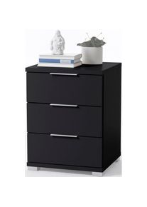 Nachtkommode, mit 3 Schubk&auml;sten , schwarz , Schlafkontor
