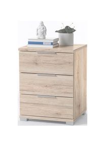 Nachtkommode, mit 3 Schubk&auml;sten , braun , Schlafkontor , eichefarben San Remo