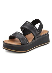 Lascana Sandalette, aus Leder mit leichtem Keilabsatz schwarz 36 Mit elastischen Riemen für einen optimalen Tragekomfort