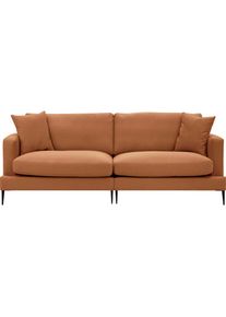 2-Sitzer »Cozy«, mit losen Kissen und Metallbeinen , orange , LEONIQUE , terra