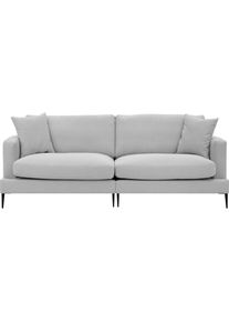 2-Sitzer »Cozy«, mit losen Kissen und Metallbeinen , grau , LEONIQUE , hellgrau