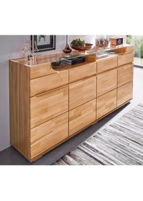Sideboard &raquo;Vetro&laquo;, Breite 200 cm , beige , Woltra , Kernbuche teilmassiv