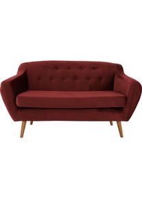2-Sitzer »Renne«, mit Heftung im Rücken im skandinavischem Stil , rot , Andas , bordeaux