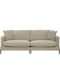 2-Sitzer »Cozy«, mit losen Kissen und Metallbeinen , beige , LEONIQUE , dunkelbeige