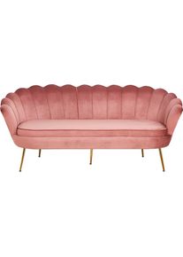 3-Sitzer »Clam«, weiches Samtvelours, in trendigem Muscheldesign , rosa , Salesfever , Rose/Goldfarben