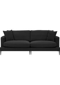 2-Sitzer »Cozy«, mit losen Kissen und Metallbeinen , schwarz , LEONIQUE
