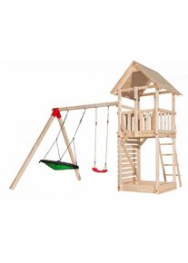 Weka Tabaluga Drachenturm Set Spielturm mit Doppelschaukel und Sandkasten günstig