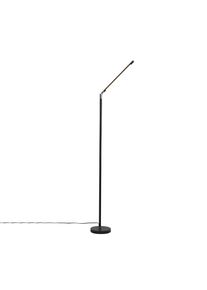 Qazqa Moderne Stehlampe schwarz inkl. LED mit Touch Dimmer - Berdien