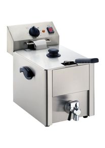 Gastro Elektro-Fritteuse ECO 10 Liter mit Ablasshahn, Gastro Fritteuse, 1 Becken, 3,25 kW, inkl. 1 Frittierkorb / Friteuse