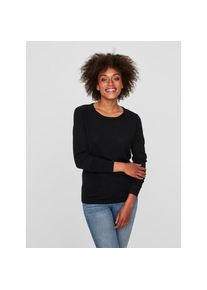 V&eacute;ro Moda Vero Moda, Unisex, Rundhalspullover &raquo;VMCARE STRUCTURE LS O-NECK BLOUSE&laquo; aus Bio-Baumwolle, schwarz, S, Klassischer Pullover von VERO MODA