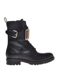 Love Moschino Schnürstiefelette, mit hochwertiger Zierschnalle schwarz 41 Stiefelette mit hochwertigem Zierband und Schnalle