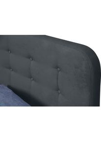 Tom Tailor Polsterbett »NORDIC STORAGE«, Stauraumbett mit Knopfheftung im Kopfteil, Füße schwarz grau dark grey TSV 39