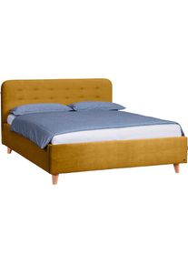 Tom Tailor Polsterbett »NORDIC BED«, mit Knopfheftung im Kopfteil, Füße Buche natur gelb ochre TSV 5