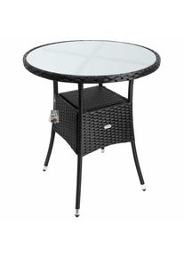 Casaria® Polyrattan-Tisch Schwarz rund Ø60cm