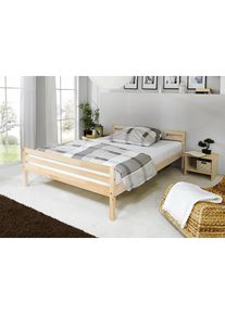 Jugendbett »Nadine«, Futonbett in diversen Breiten, Kiefer, mit Rollrost , beige , Ticaa , Kiefer massiv natur