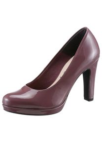 Tamaris High-Heel-Pumps, in glänzender Optik lila 36 In abgerunderter Form
